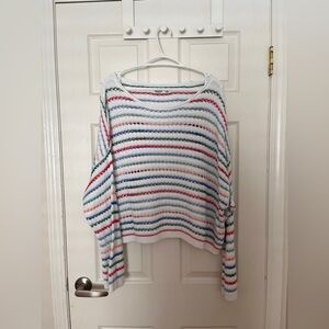 Rainbow Open-Knit Stripe Sweater